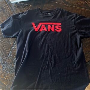 Vans Men's Tee in Black with Red Logo